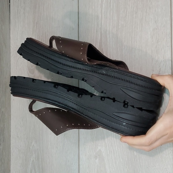 Colin Stuart Womens Y2K Comfort Tractor Chukka Leather Thong Wedge Sandals 8 - Picture 7 of 12